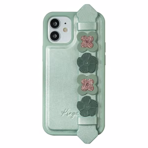 Kingxbar Sweet Series ümbris, mis on kaunistatud originaalsete Swarovski kristallidega iPhone 12 Pro / iPhone 12 roheline