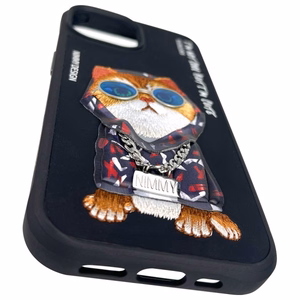 Nimmy Glasses Cool Cat ümbris jaoks iPhone 15 - must