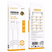 USB kaabel Borofone BX117 USB-A to USB-C 1.0m valge