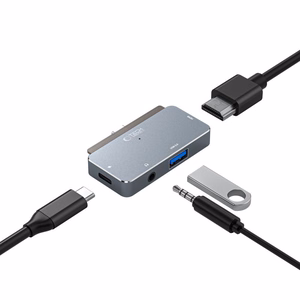 HUB Tech-Protect V6 4in1 USB-C - USB-A 3.0 / USB-C PD100W / HDMI / mini jack 3.5mm - hall