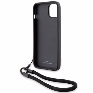 BMW Signature Leather Wordmark Cord ümbris jaoks iPhone 15 Plus / 14 Plus - must