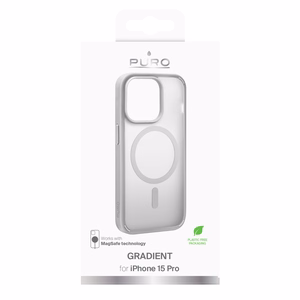 Puro Gradient MagSafe Silicone Ümbris jaoks iPhone 15 Pro - Hõbedane