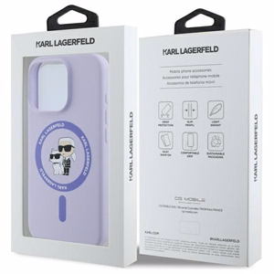 Karl Lagerfeld Silicone Karl&Choupette Heads Ring MagSafe Ümbris jaoks iPhone 16 Pro - Lilla