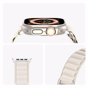 DUX DUCIS strap GS nylon jaoks Apple Watch 42 / 44 / 45 / 49 mm platinium