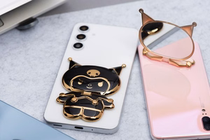 Phone stand DOLL - stick-on - czarny