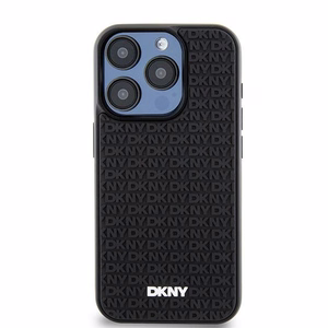 DKNY 3D Rubber Repeat Pattern ümbris jaoks iPhone 15 Pro Max - must