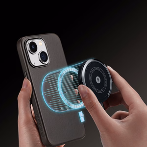 Dux Ducis Napoli ümbris iPhone 14 Plus nahast ümbris (MagSafe ühilduv) Tumepruun