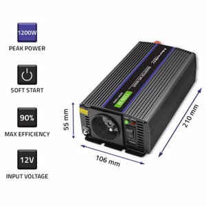 Qoltec Monolith toiteadapter / inverter Auto/siseruumidesse 600 W must