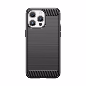 Гибкий чехол с карбоновым узором для iPhone 15 Pro Max Carbon Case - чёрный
