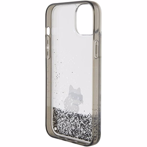 Karl Lagerfeld Liquid Glitter Choupette ümbris jaoks iPhone 15 Plus - läbipaistev