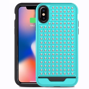 Zizo Star Diamond Hybrid ümbris seadmele iPhone X, sinakasroheline ja must