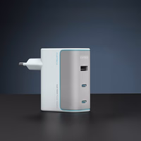 Cuktech AD1003EU 100W GaN 2x USB-C + USB-A seinalaadija koos kaabliga - valge