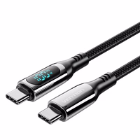 Vention Cotton Braided USB 2.0 C Male to C Male 5A Cable With LED Display 1.2M must Zinc Alloy Type