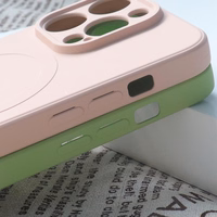 MagSafe Compatible Silicone Ümbris jaoks iPhone 15 Pro Max Silicone Ümbris - roosa