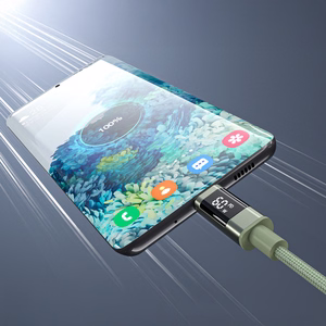 Choetech XCC-1068 PD 60W USB-C - USB-C kaabel ekraaniga 1.2 m - roheline