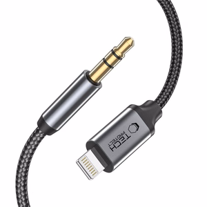 Tech-Protect UltraBoost аудио кабель Lightning mini jack 3.5mm 1м - чёрный