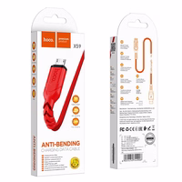 Kaabel USB A to Micro USB Hoco 2,4A 1 m X59 punane