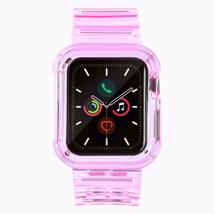 Силиконовый ремешок-браслет с чехлом Light Set для Apple Watch 38mm - красный