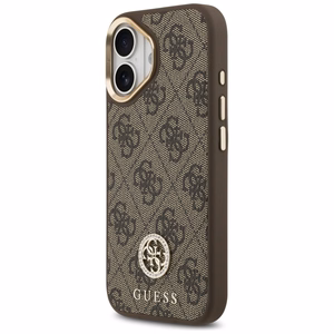 GUESS ümbris jaoks IPHONE 17 compatible with MagSafe GUHMP17SP4G4DCSW (PU W/ Strass Logo & Big Strap Metal Buttons) brown