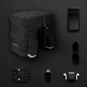 Wozinsky 60L spacious bike rack bag (rain cover included) black (WBB13BK)