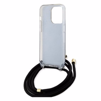 Guess Crossbody Cord 4G Print ümbris jaoks iPhone 15 Pro Max - must