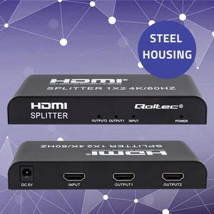 Qoltec 51797 aktiivne HDMI jagur 2 x HDMI 4K x 2K | 6Gb/s | 60Hz