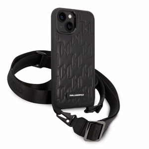 Karl Lagerfeld Monogram Plaque Logo Strap Ümbris jaoks iPhone 14 / 15 / 13 6.1" - must