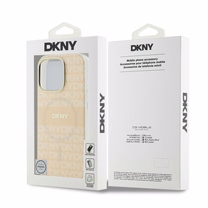 DKNY Repeat Texture Pattern With Stripe iPhone 16 Pro Max Ümbris - Roosa