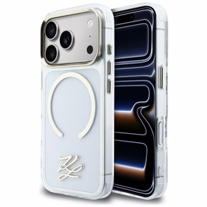 Karl Lagerfeld IML KL Script Logo MagSafe Ümbris for iPhone 17 Pro - Clear