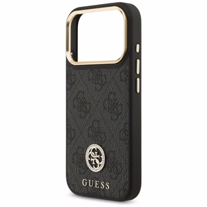 Guess 4G Strass Logo & Big Strap Metal Buttons MagSafe чехол iPhone 17 Pro черный