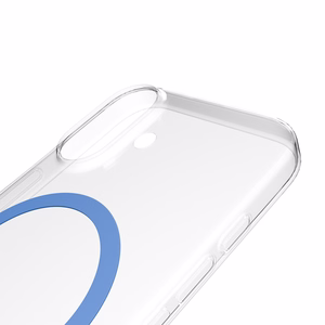 Puro Lite Mag TPU+PC Ümbris Compatible with MagSafe jaoks iPhone 17 - Läbipaistev with Sinine Ring