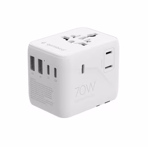Gembird TPA-2A3C70-01-W universaalne reisiadapter, 70 W, valge