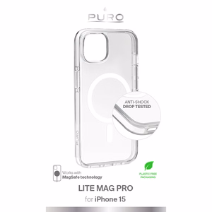 Puro Lite Mag Pro MagSafe Silicone Ümbris jaoks iPhone 15 - Läbipaistev