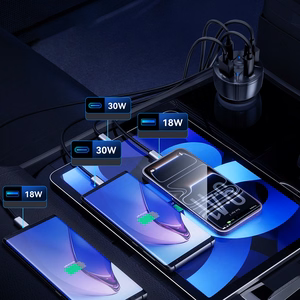 Wozinsky WLS-04 60W autolaadija, 2xUSB-C ja 2xUSB-A, must