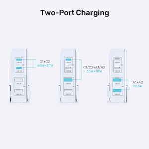 GaN võrgulaadija - Unitek P1229AWH01-EU | 100W 2x USB-C 2x USB-A