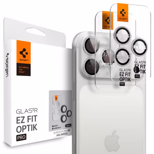 Spigen Optik Pro GLAS.TR ”EZ FIT” Camera Cover 2-pack jaoks iPhone 16 Pro / Max / 17 Pro / Max - Silver