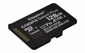Kingston mälukaart 128GB microSDXC Canvas Select Plus Gen3 150MB/s A1 Card + Adapter