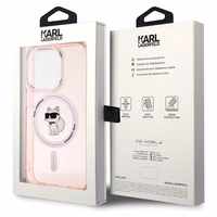 Karl Lagerfeld IML Choupette MagSafe ümbris jaoks iPhone 15 Pro Max - roosa