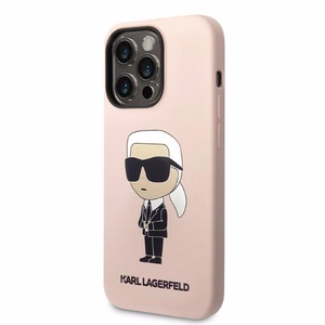Karl Lagerfeld KLHCP14LSNIKBCP iPhone 14 Pro 6.1" жёсткий чехол розовый/розовый Silicone Ikonik