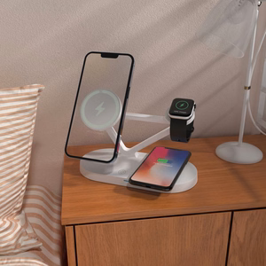 Tech-Protect QI15W-A41 3in1 Wireless Laadija koos MagSafe jaoks Apple Devices - valge