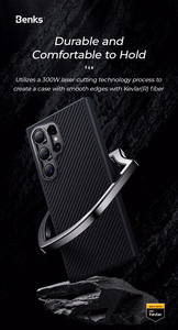 Benks Magnetic Armor Pro Kevlar Ümbris 600D (0041) jaoks Samsung Galaxy S24 Plus must