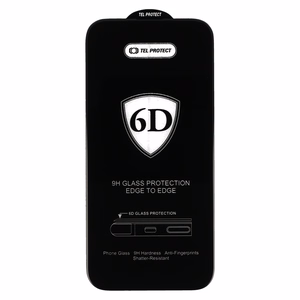 Tel Protect Full Glue 6D Karastatud klaas jaoks IPHONE 12 PRO MAX must - 10 PACK