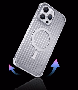 Kingxbar PQY Go Out seeria magnetiline ümbris iPhone 14 Pro MagSafe hõbedane