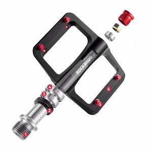 Rockbros BP2603 jalgratta platvormpedaalid titaanteljel ja magneesiumisulamist laagritega – mustad