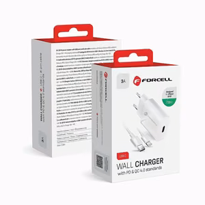 Phone laadija Forcell F-Energy USB C QC4.0 PD 3A 20W + kaabel USB C to Lightning TFK-TC-20WPD valge