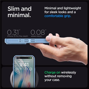 Spigen Crystal Hybrid Ümbris jaoks iPhone 15 Pro Max - Clear sinine