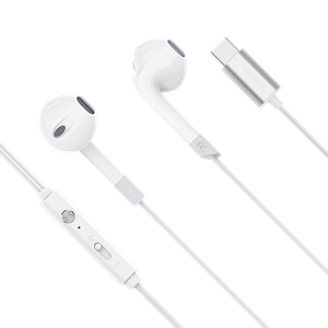 Kruger&Matz C2 USB-C kõrvasisesed mikrofoniga kõrvaklapid, valged