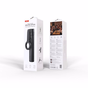 XO SS37 Bluetooth selfipulk-statiiv, must, magnetiline, MagSafe'ile, 124cm