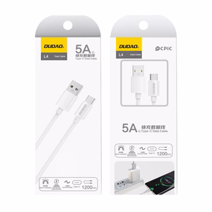 Dudao USB Type C 2.1A 1m valge cable (L4T 1m valge)