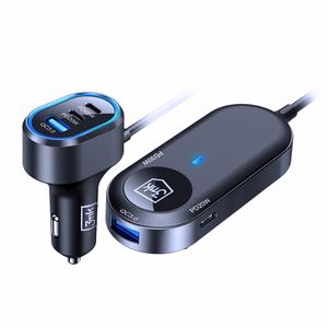 3mk Double autolaadija, 135 W, PD/QC/PPS, USB 2A4C, must/hall